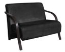 Ver imagem 1 de Poltrona Namoradeira Vênus Suede Braço Madeira - Preto
