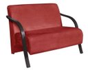 Ver imagem 1 de Poltrona Namoradeira Vênus Suede Braço Madeira - Vermelho
