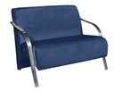 Ver imagem 1 de Poltrona Namoradeira Vênus Suede Braço Aluminio - Azul Bic