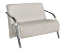 Ver imagem 1 de Poltrona Namoradeira Vênus Suede Braço Aluminio - Bege