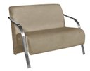 Ver imagem 1 de Poltrona Namoradeira Vênus Suede Braço Aluminio - Capuccino