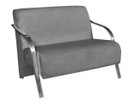 Ver imagem 1 de Poltrona Namoradeira Vênus Suede Braço Aluminio - CINZA