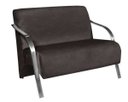 Ver imagem 1 de Poltrona Namoradeira Vênus Suede Braço Aluminio - Marrom