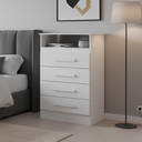 Ver imagem 2 de Cômoda Gaveteiro Jéssica Flex com Nicho 4 Gavetas 100% MDF - Branco