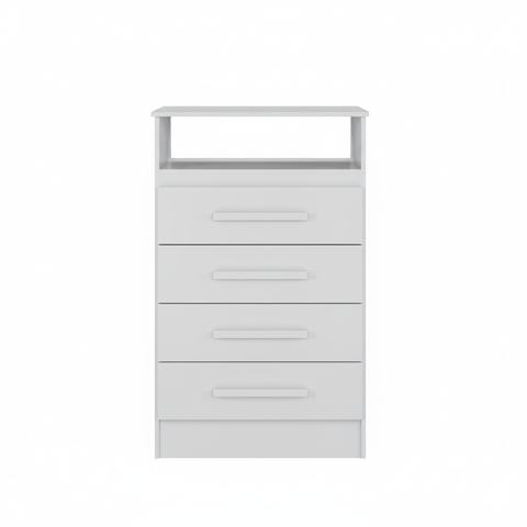 Cômoda Gaveteiro Jéssica Flex com Nicho 4 Gavetas 100% MDF - Branco
