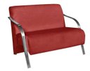 Ver imagem 1 de Poltrona Namoradeira Vênus Suede Braço Aluminio - Vermelho