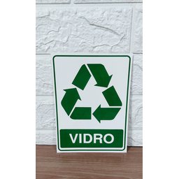 Placa Adesiva Sinalização Lixo Vidro 15x20 Cm Adesivo - 3