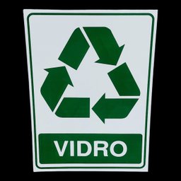 Placa Adesiva Sinalização Lixo Vidro 15x20 Cm Adesivo - 2