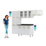Cozinha Modulada Completa Diamante 4 Peças 3 Portas de Vidro (2 Armários + 1 Balcão + 1 Paneleiro - 3