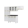 Cozinha Modulada Completa Diamante 4 Peças 3 Portas de Vidro (2 Armários + 1 Balcão + 1 Paneleiro - 4