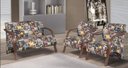 Ver imagem 1 de Conjunto Sevilha 1 Namoradeira e 2 Poltronas 1 Lugar Estampada - Bella Decor - Retrô
