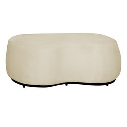 Puff Decorativo Orgânico Beatriz Suede - Estopar Suede Marfim - 1