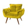 Poltrona Decorativa  Sala Recepção Escritório Pérola - Suede Amarelo - 1
