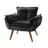 Poltrona Sala Recepção Escritório Pérola  Suede Preto - Montanaris Decor - 1