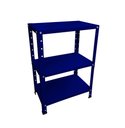 Ver imagem 1 de Estante de Aço Mini com 3 Prateleiras 45x27cm 45kg Coluna Bipartida para Escritório Azul