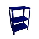 Ver imagem 1 de Estante de Aço Mini com 3 Prateleiras 45x27cm 45kg Coluna Bipartida para Escritório Azul