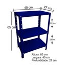 Ver imagem 6 de Estante de Aço Mini com 3 Prateleiras 45x27cm 45kg Coluna Bipartida para Escritório Azul