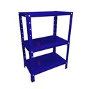 Ver imagem 3 de Estante de Aço Mini com 3 Prateleiras 45x27cm 45kg Coluna Bipartida para Escritório Azul