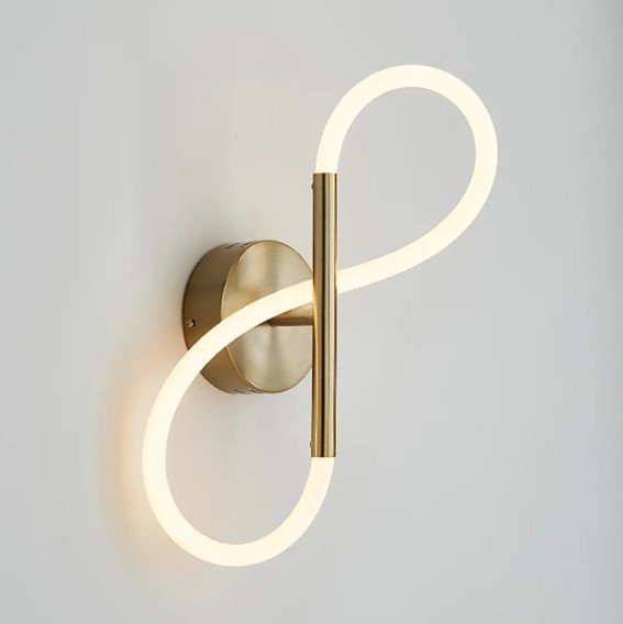 Arandela Moderna Sofisticada Iluminação Mangueira Led - 50cm - Dourada