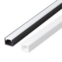 Ver imagem 3 de Kit 10 Perfil de Led Reforçado Sobrepor 17x14mm Barra 2m para Fita de Led Pasilux:preto