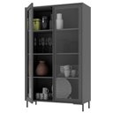 Ver imagem 2 de Cristaleira Alta Refresh 2 Portas de Vidro 3 Prateleiras Preto com Sistema Push To Open - Brv Mó