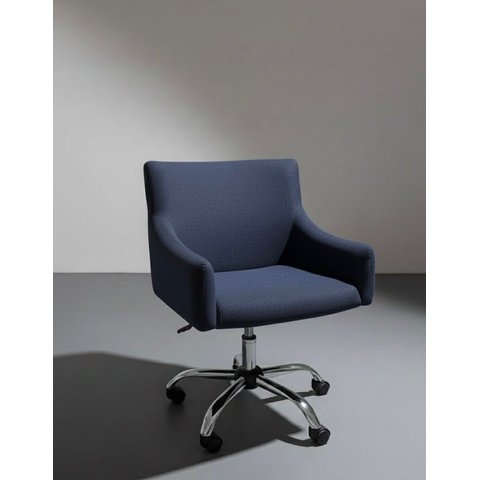 Poltrona Giratória Esmeralda Tecido:azul