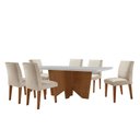 Ver imagem 2 de Sala de Jantar Mesa Evora 180cm Mdf Canto Copo com 6 Cadeiras Grécia Rufato