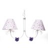 Lustre 2l Primavera Transparente 2 Flores P Lilás Quarto Bebê Infantil Menina - 1