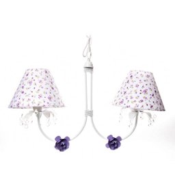 Lustre 2l Primavera Transparente 2 Flores P Lilás Quarto Bebê Infantil Menina - 1 Lustre 2l Primavera Transparente 2 Flores P Lilás Quarto Bebê Infantil Menina - 1