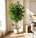 Ver imagem 1 de Arvore Artificial Ficus Planta Realista Decoração Sala 1.50m, Plantas Artificiais.