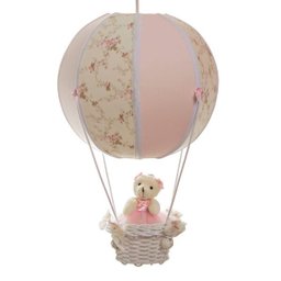 Lustre Balão Bolinha Ursa Rosa Quarto Bebê Infantil Menina - 1
