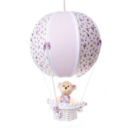 Lustre Balão Bolinha Ursa Lilás Quarto Bebê Infantil Menina - 1