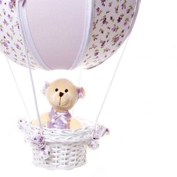 Lustre Balão Bolinha Ursa Lilás Quarto Bebê Infantil Menina - 2