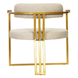 Kit 02 Poltronas Oregon Braço Madeira Linho Marfim Estrutura Dourado - 5
