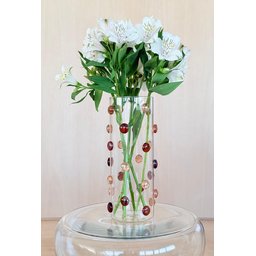 Vaso Vidro Decorado com Gemas de Vidro na Cor Âmbar 26,5 Altura - 5