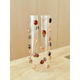 Vaso Vidro Decorado com Gemas de Vidro na Cor Âmbar 26,5 Altura - 6