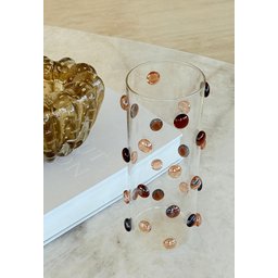 Vaso Vidro Decorado com Gemas de Vidro na Cor Âmbar 26,5 Altura - 4