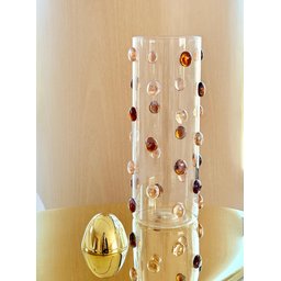Vaso Vidro Decorado com Gemas de Vidro na Cor Âmbar 26,5 Altura - 7