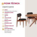Ver imagem 7 de Sala de Jantar Mesa Ballare 120cm Tampo Redondo 4 Cadeiras Linho Preto/imbuia Nat/cinam. Imbuia