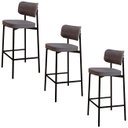 Ver imagem 1 de Banqueta Alta Bar Estofada Kit 3 Ella M25 Linho Cinza - Mpozenato