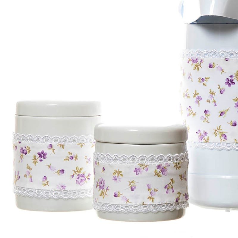 Potes e Garrafa com Capa Lilás Quarto Bebê Menina (conj. 3 Peças) - 2