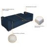 Sofá Cama 3 Lugares Jobim Suede Azul Marinho - ADJ Decor - 6