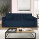 Ver imagem 1 de Sofá Cama 3 Lugares Jobim Suede Azul Marinho - ADJ Decor