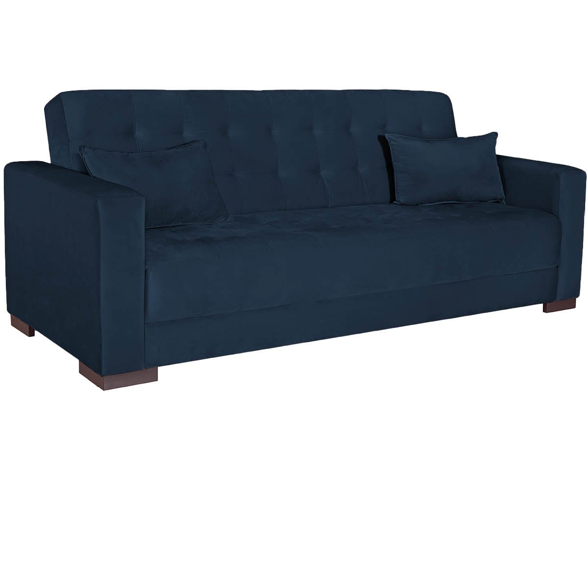 Sofá Cama 3 Lugares Jobim Suede Azul Marinho - ADJ Decor - 2