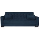 Ver imagem 7 de Sofá Cama 3 Lugares Jobim Suede Azul Marinho - ADJ Decor