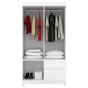 Ver imagem 4 de Guarda Roupa Infantil Lótus e Armário Multiuso Viena Branco Brilho - Demóbile
