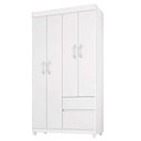 Ver imagem 2 de Guarda Roupa Infantil Lótus e Armário Multiuso Viena Branco Brilho - Demóbile