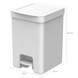 Lixeira de Pedal ou Cesto de Lixo para Cozinha Escritório Linha Trium 12 Litros Branco - 3