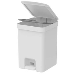 Lixeira de Pedal ou Cesto de Lixo para Cozinha Escritório Linha Trium 12 Litros Branco - 4