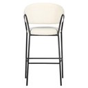 Ver imagem 2 de Banqueta Alta Mara Assento em Bouclé Base em Aço com Encosto Off White Rivatti Móveis